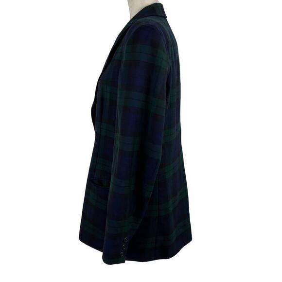 Brooks Brothers Tartan Plaid Green Black Watch Single Breasted Wool Blazer SZ 14 - Picture 8 of 16